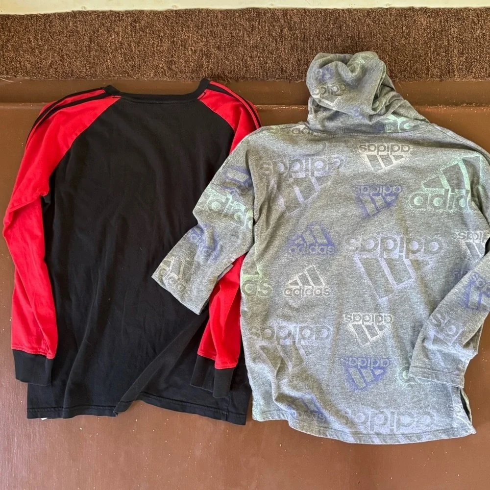 2 Adidas Kids' Long Sleeve T-shirts. Youth M (10/12)